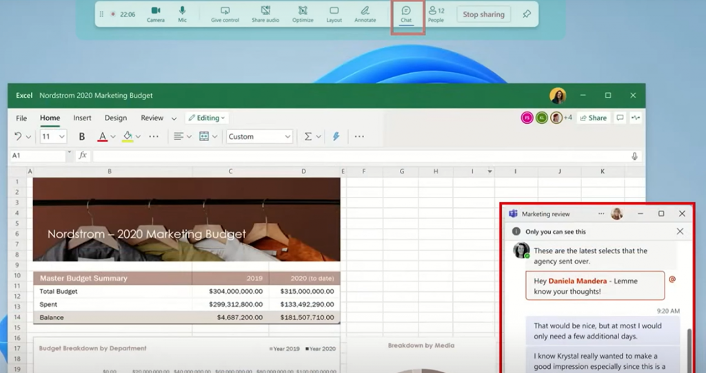 Private Chat während eines Meetings