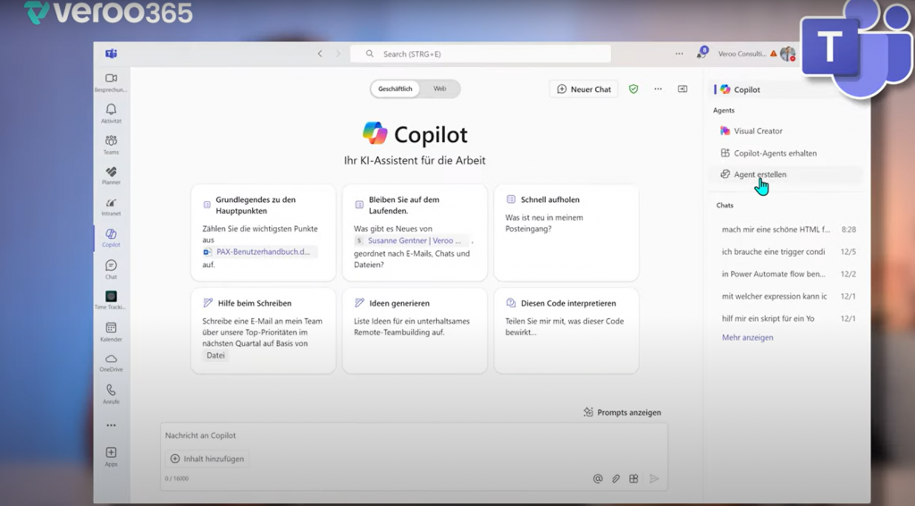 Agent in Teams erstellen