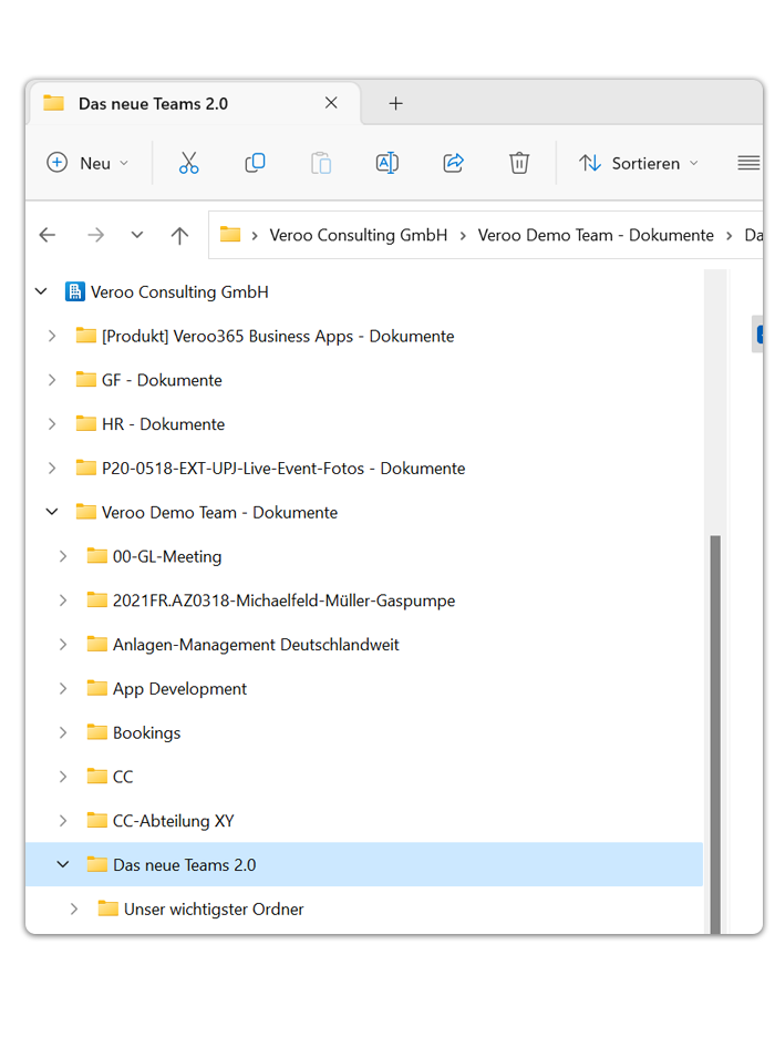Synchronisierter Ordner im Explorer