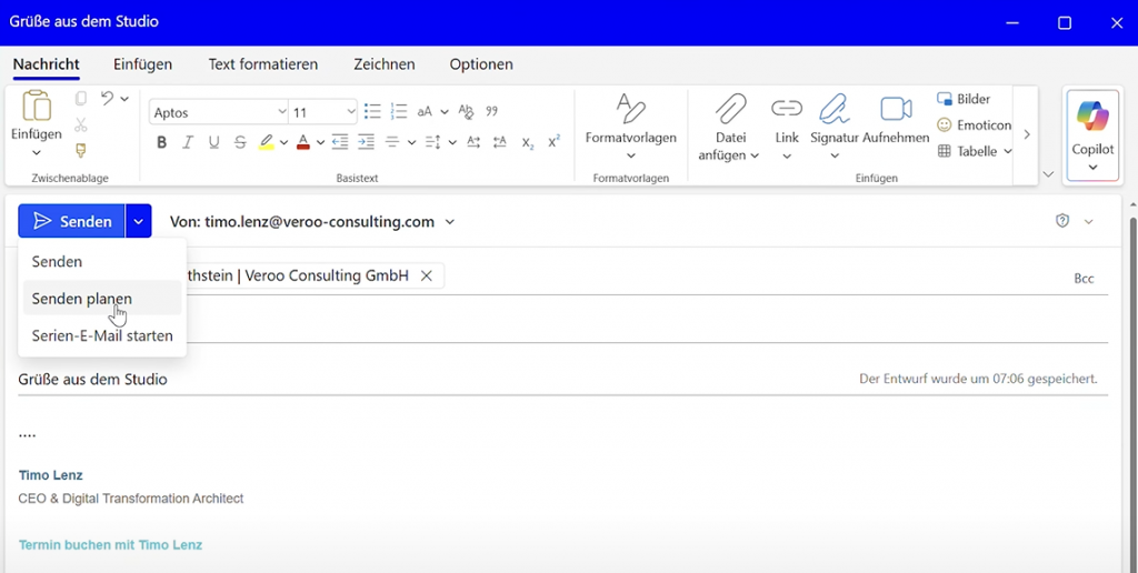 E-Mail später senden