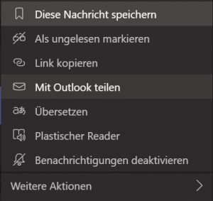mit Outlook teilen