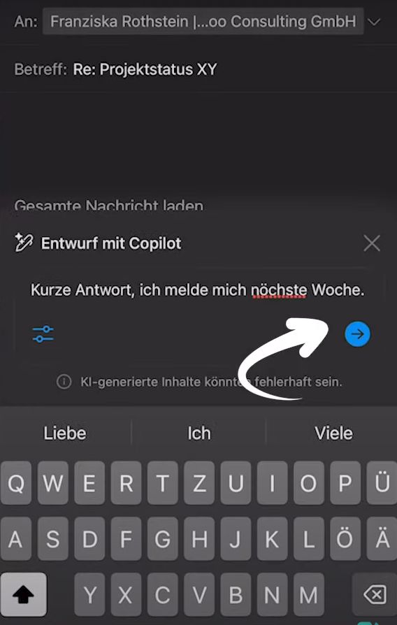 mobiler Entwurf mit Copilot