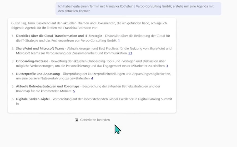 Terminvorbereitung mit Copilot