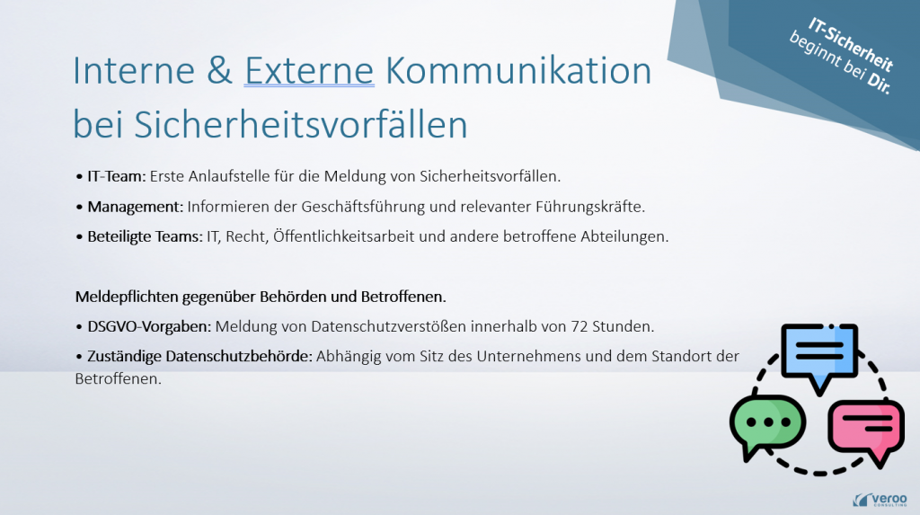 Kommunikation bei Sicherheitsvorfällen