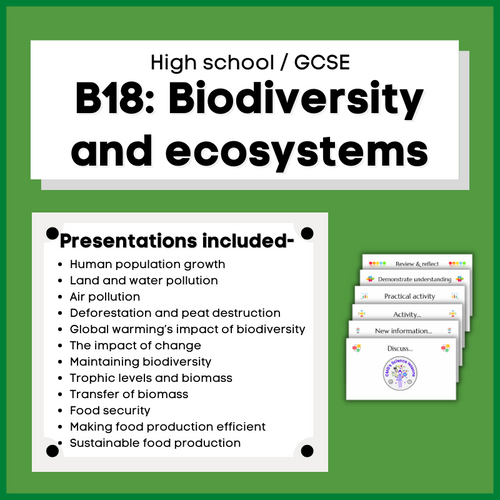 B18 Biodiversity and ecosystems Class bundle | Cmgs Science Lessons