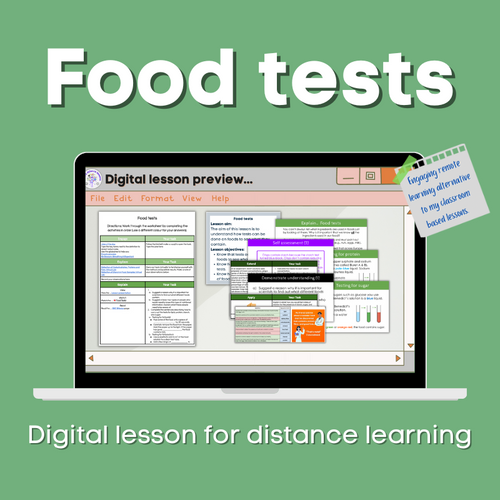 Food tests Distance learning Cmgs Science Lessons