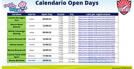 Calendario Open Day di Settembre 2023