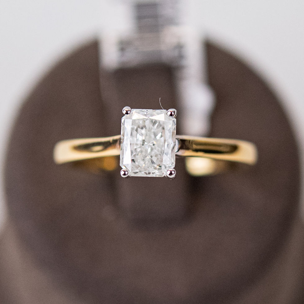 Princess cut yellow gold diamond ring