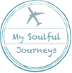 My soulful journeys round Logo vector art stamp with a mini aircraft