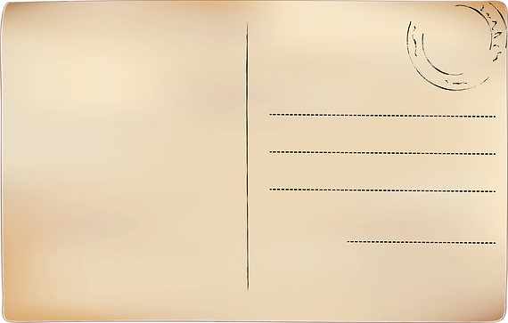 A antique postcard with a travel quote