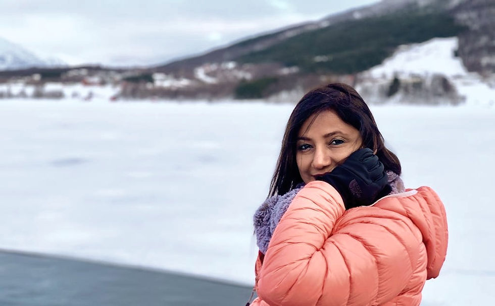 Image of Havovi posing in the snow in Norway