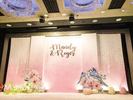 Sheraton Hotel Grand Ballroom - Vintage Floral Garden with Love Bird