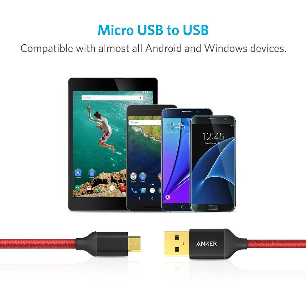 Thumbnail: 6ft Nylon Braided Micro USB Cable (2 Pack)