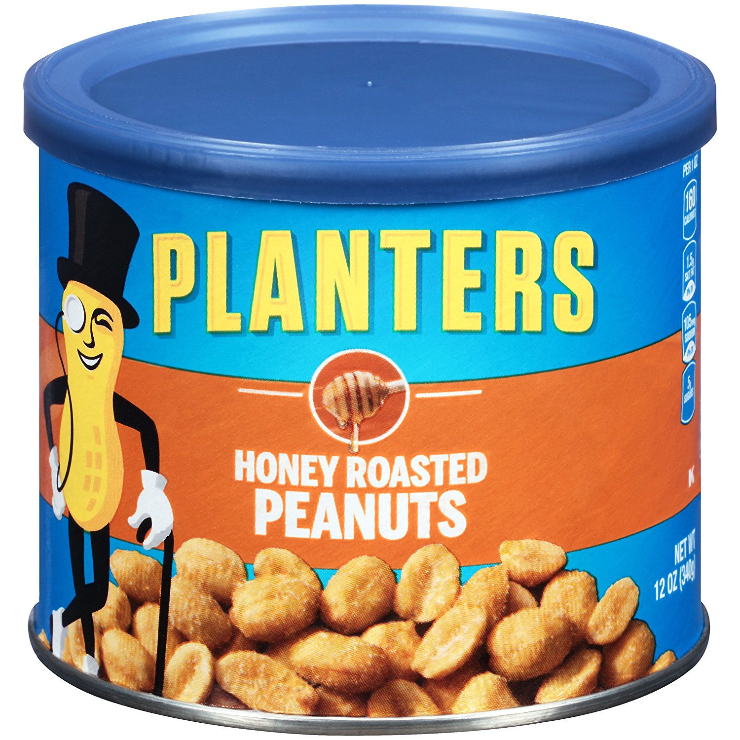 Planters Peanuts, Honey Roasted, 12 Ounce Canister