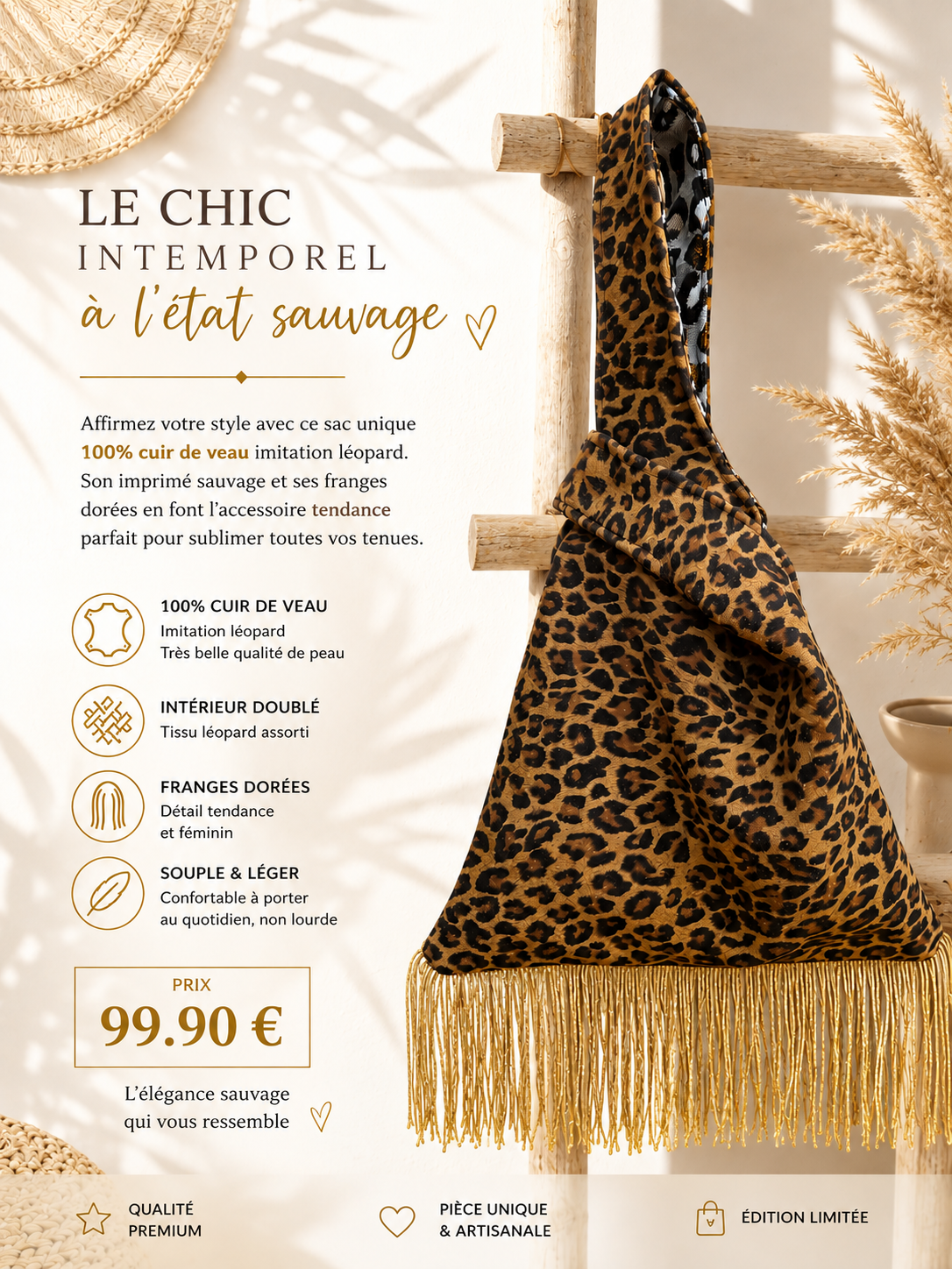 Knot bag cuir leo