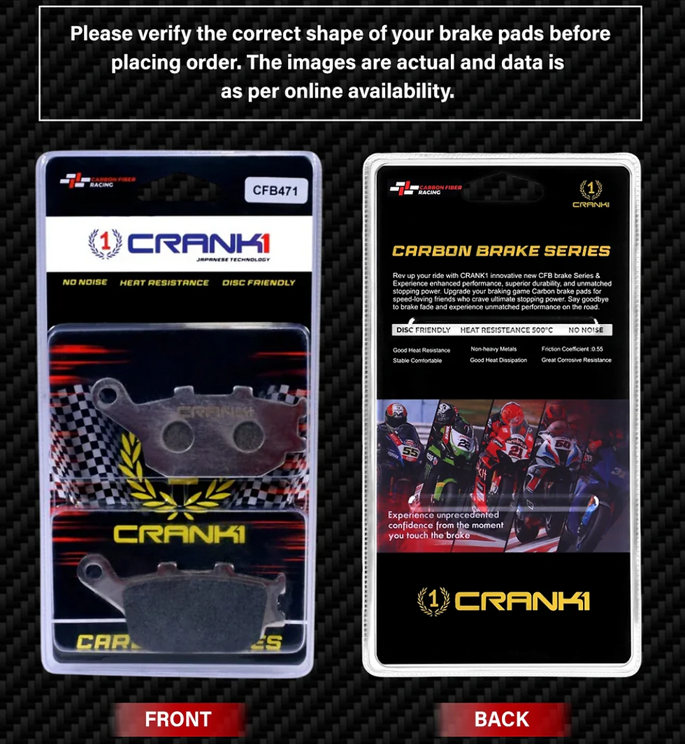 Thumbnail: CRANK1 Carbon Brake Pads - Kawasaki Ninja 650 (2017+)