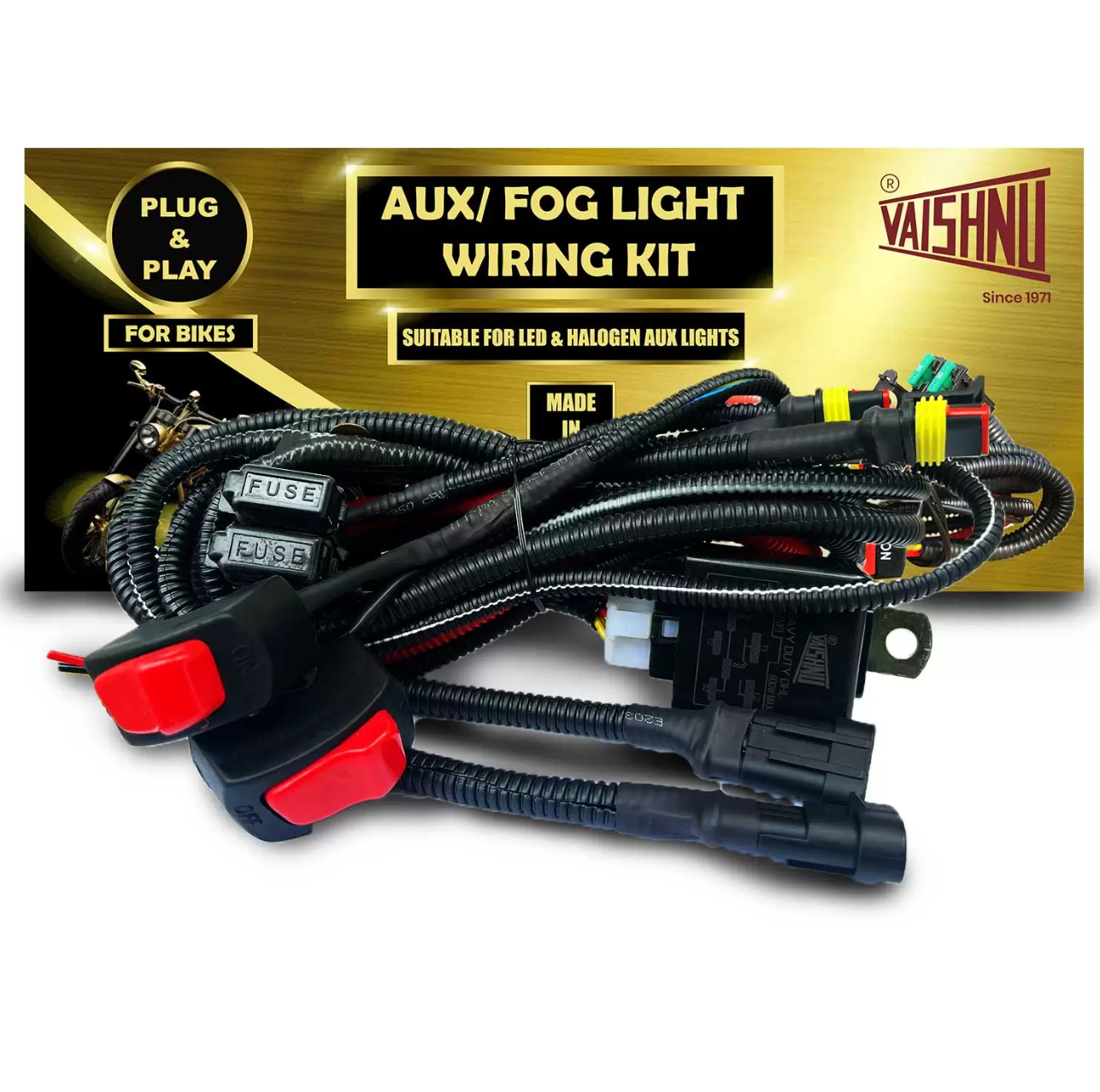Vaishnu Wire Harness - Dual Color AUX Lights (1 Pair of AUX)