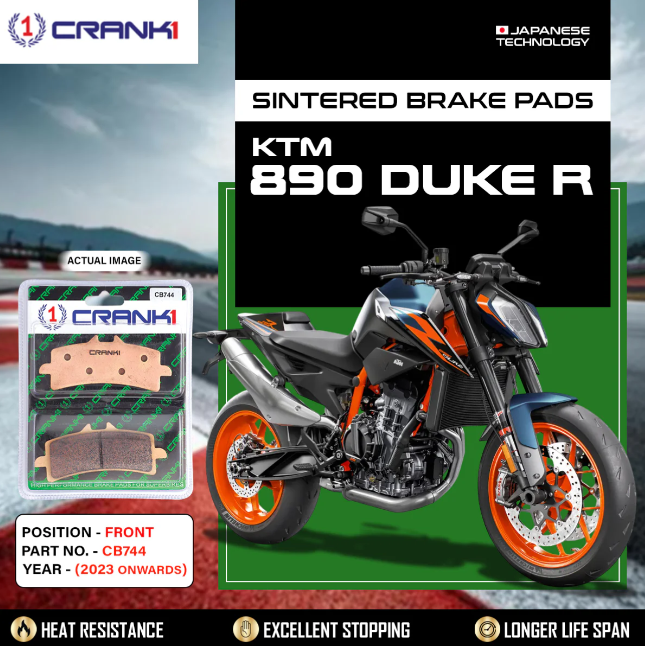 CRANK1 Sintered Brake Pads - KTM Duke 890 R (2023+)