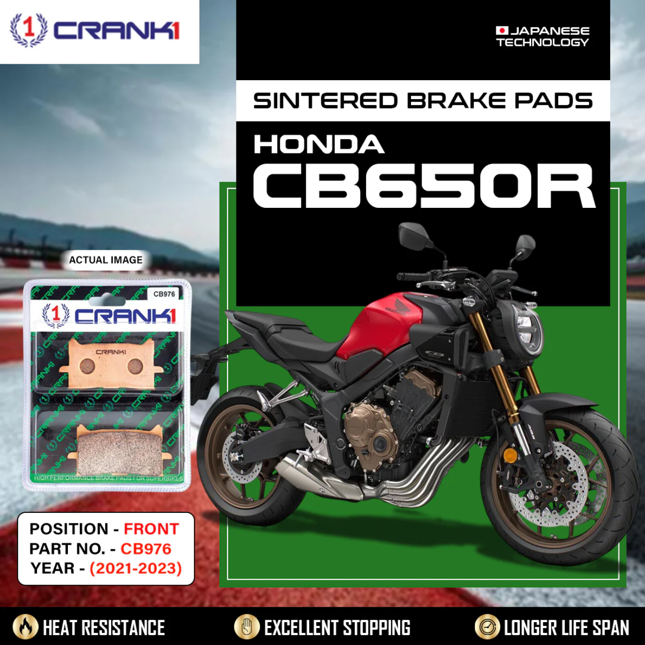CRANK1 Sintered Brake Pads - Honda CB650R (2021 - 2023)