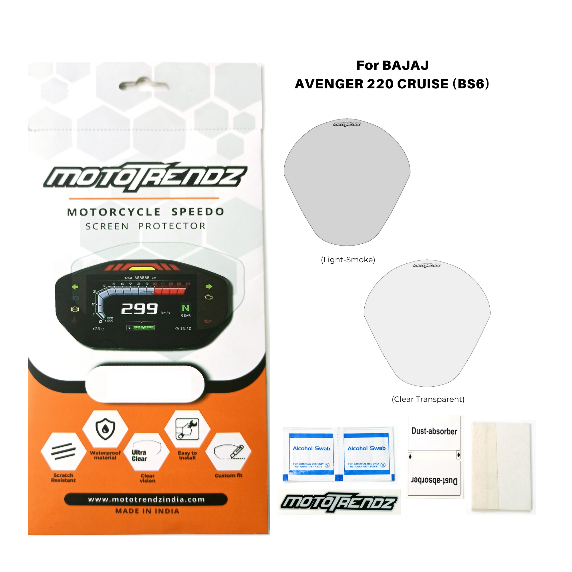 MotoTrendz Thermoplastic Speedometer Protector (Bajaj)