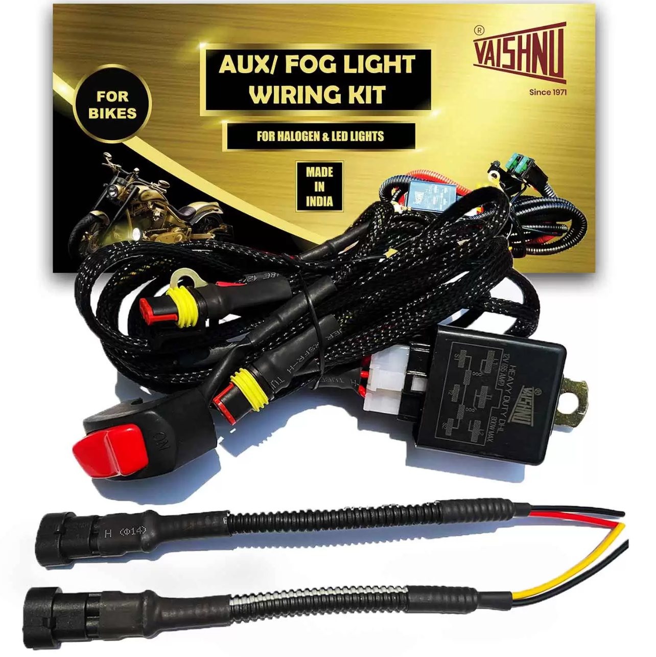 Vaishnu Wire Harness - Single Color AUX Lights (1 Pair of AUX)