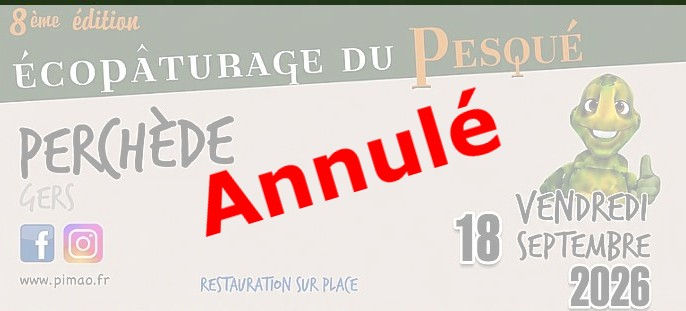 Ecopâturage 2026 du Pesqué annulé.