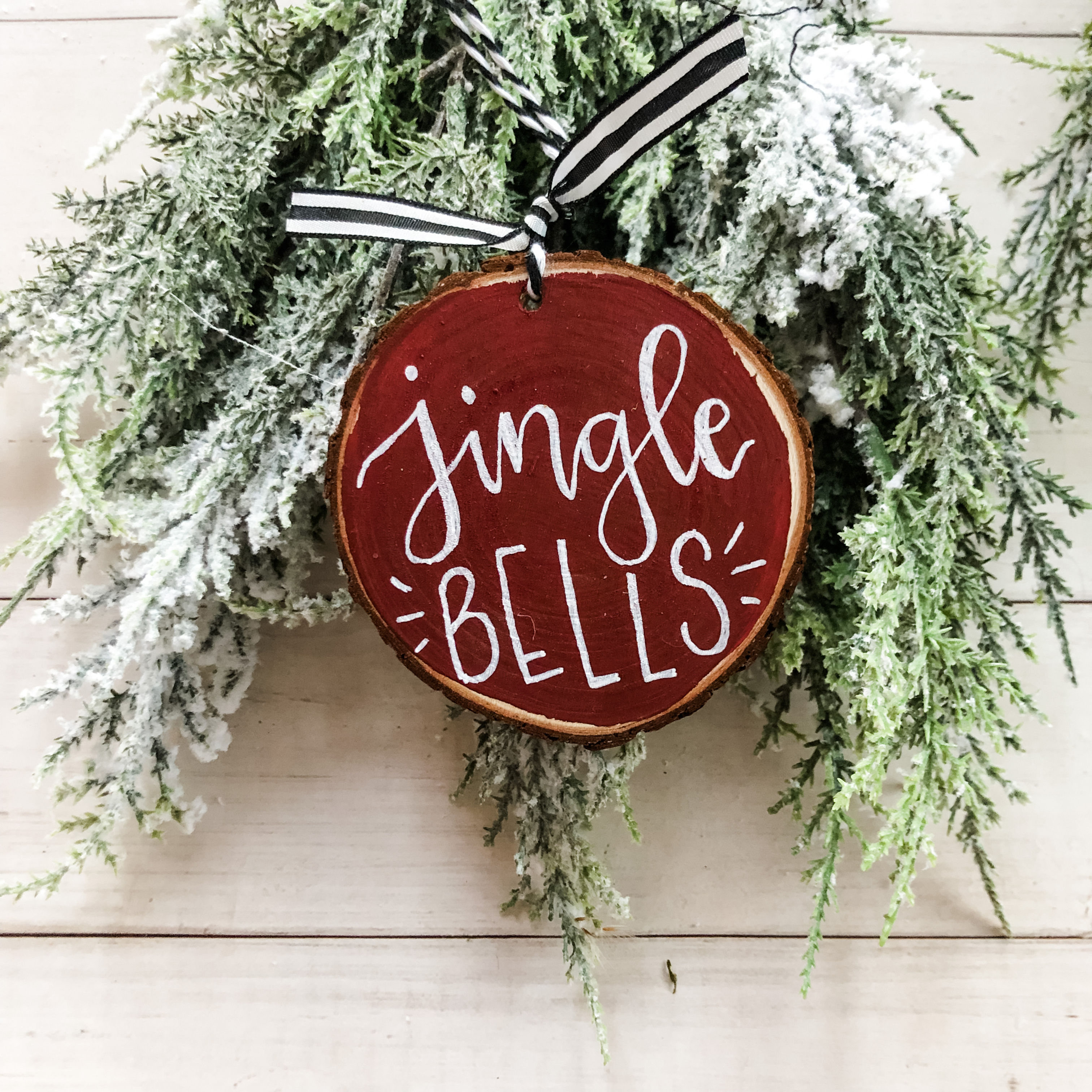 Jingle Bells Wood Slice Ornament