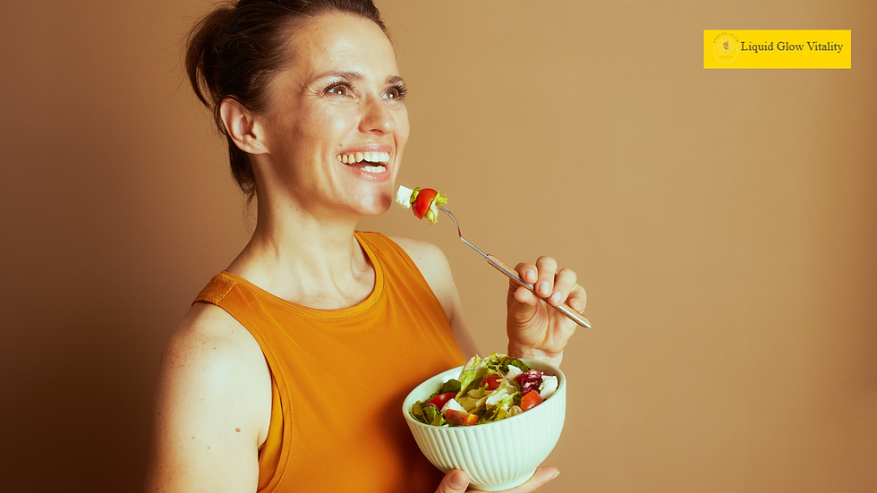 Best foods to lose weight conclusion section showing a person enjoying a fresh salad, symbolizing sustainable healthy living.