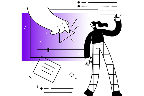 Cartoon woman presenting
