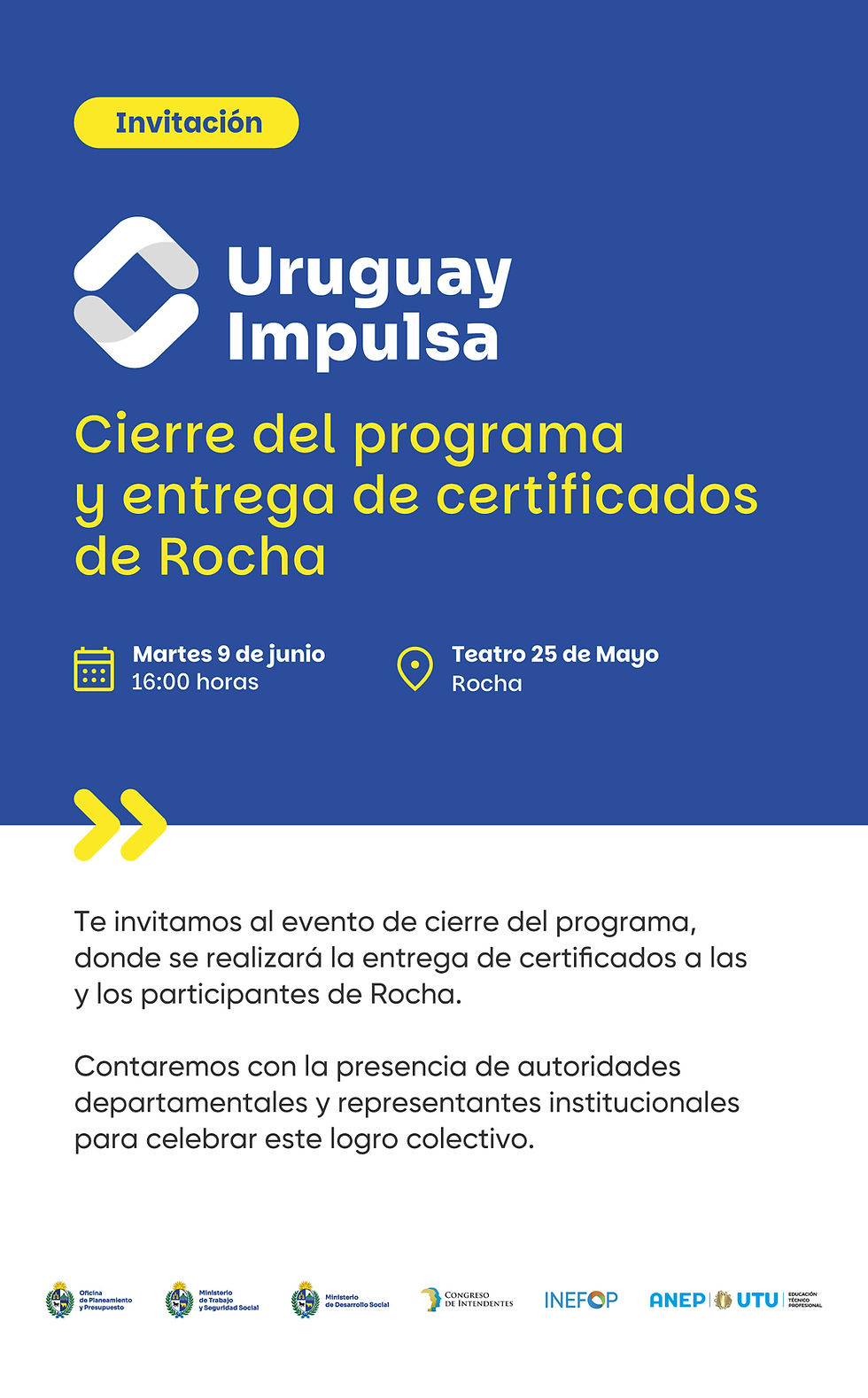 Cierre del programa y entrega de certificados de Rocha