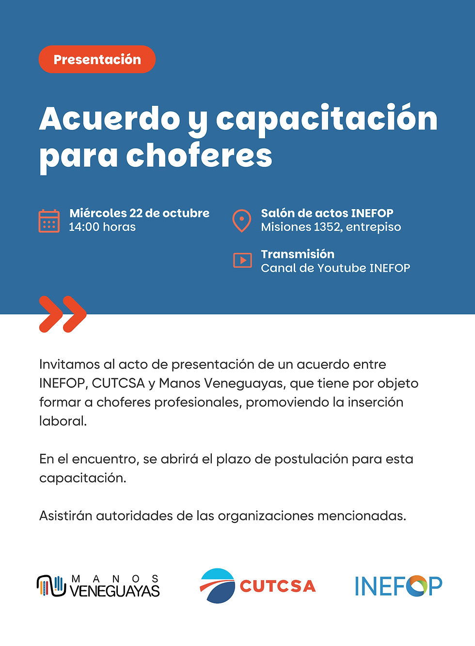 Acuerdo y capacitación para choferes
