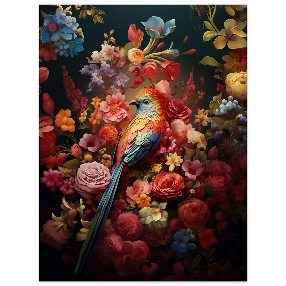 Thumbnail: Museum-Quality Poster | Persian Miniature Style | پوستر طرح مینیاتوری گل و مرغ