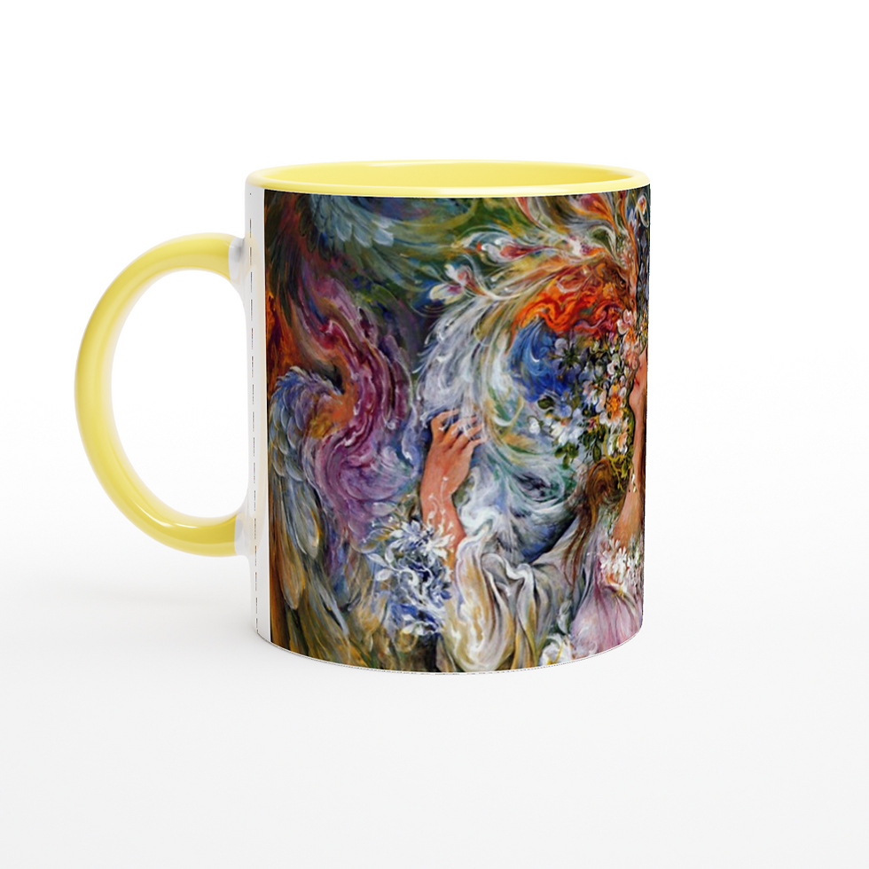 Thumbnail: Cheerful Spring - Persian Miniature - 11oz Ceramic Mug with Color Inside
