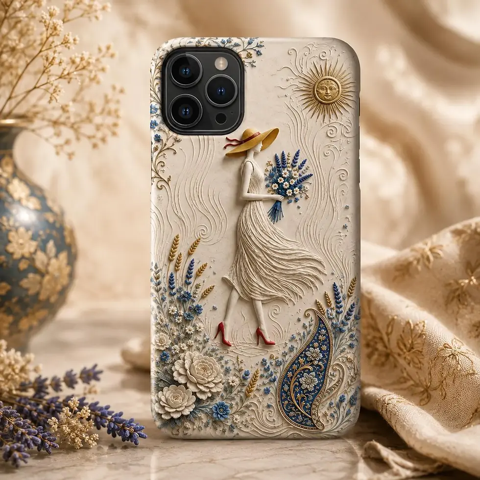 Thumbnail: Persian Floral iPhone Case | Elegant Woman & Flowers Case