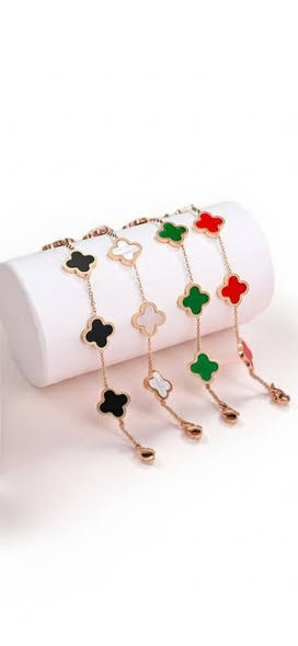 Four Leaf Clover Link Chain Bracelet