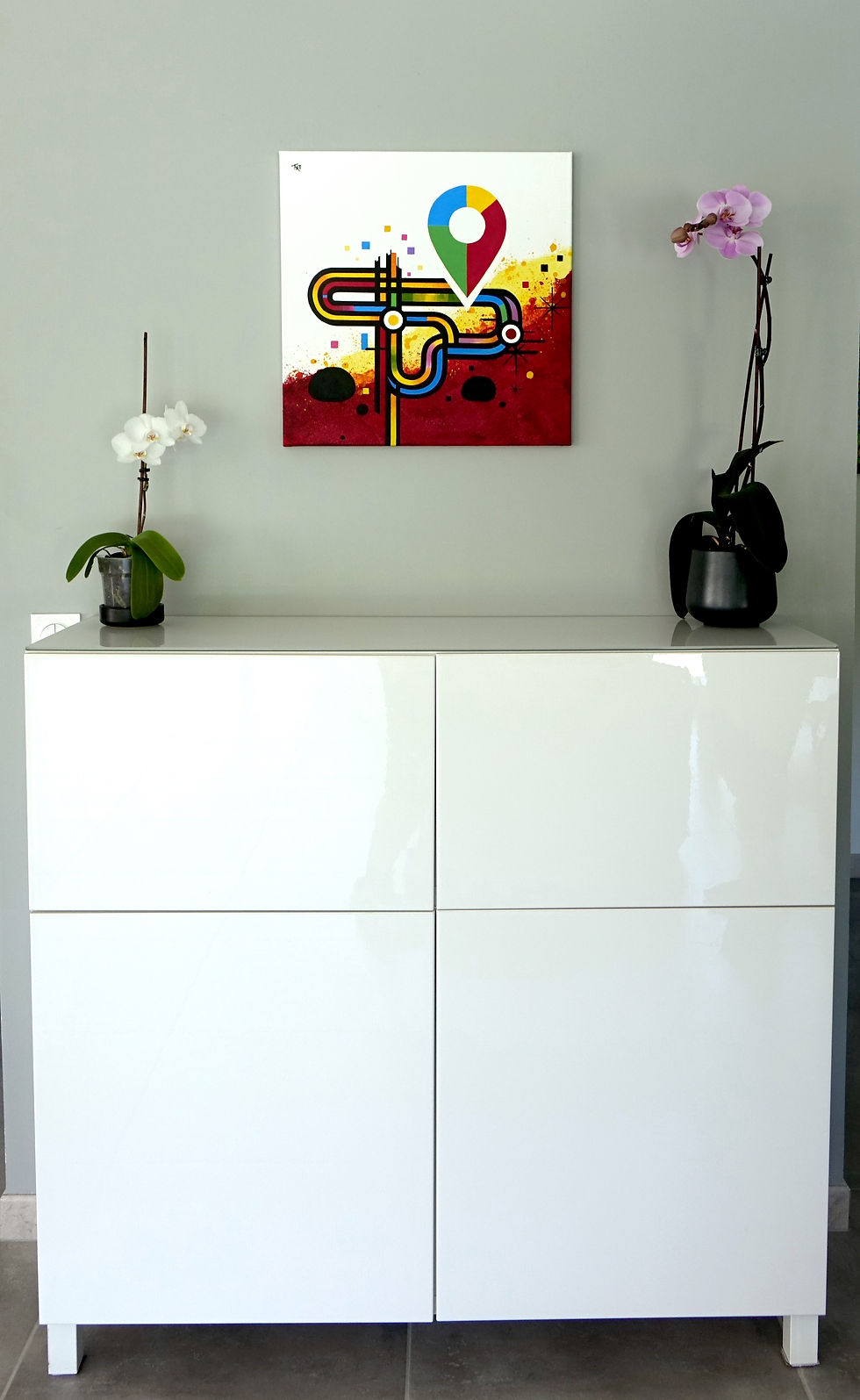 Miniatura: Barcelona Acrylique sur toile Format 50 x 50 cm Pièce unique Série CropLine