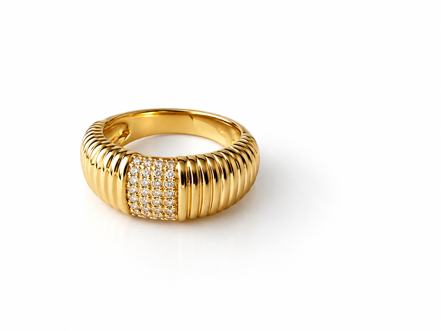 ANILLO ACANALADO BRILLANTES