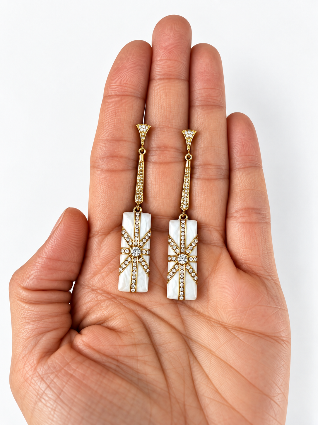 PENDIENTES ASHLEY BLANCOS