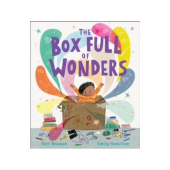 boy in a box, with colours coming out in wonder
