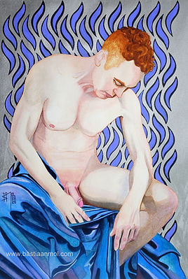 malemodel painted by Rotterdam based artist Bastiaan Mol