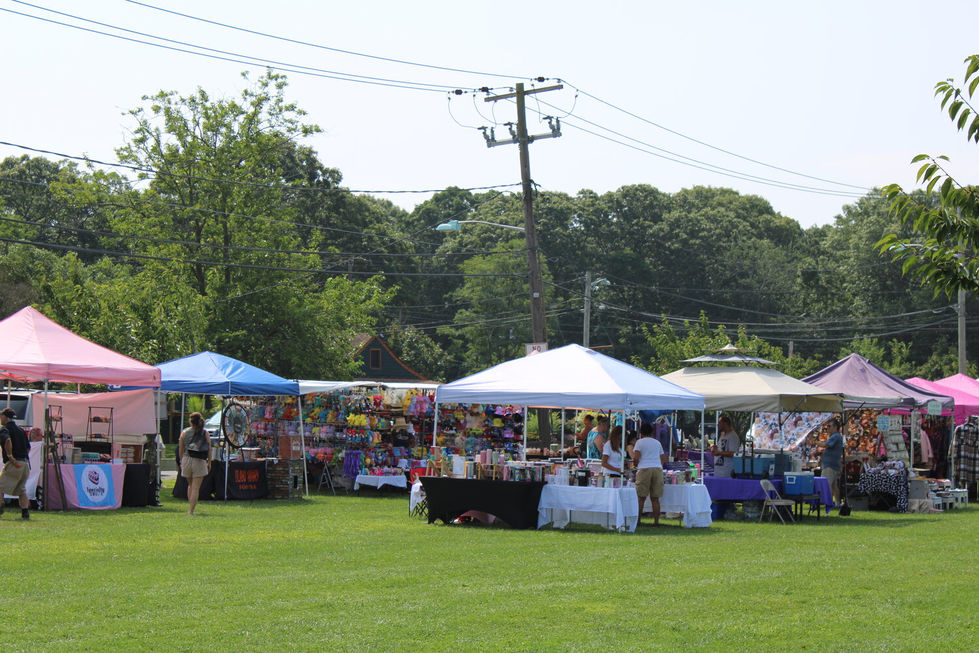 The numerous vendors throughout the Islip Grange.