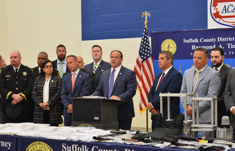 Suffolk County District Attorney Ray Tierney announced the massive takedown at a press conference on Aug. 29 alongside law enforcement officers of the federal, state, and local levels.
