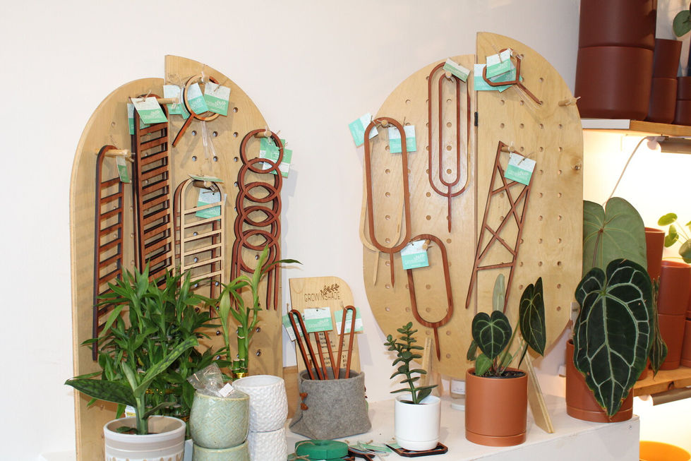 The modern, chic plant trellises attract enthusiastic customers to Growin Shade.