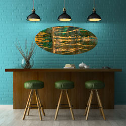 Flow Copper patina art Oval