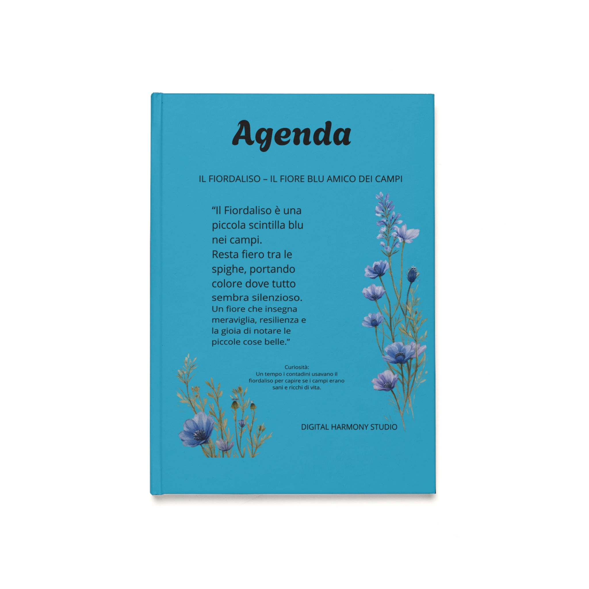 Floral 'Agenda'  Il Fiordaliso A5 Hardcover Journal – Blue Cornflower Planner