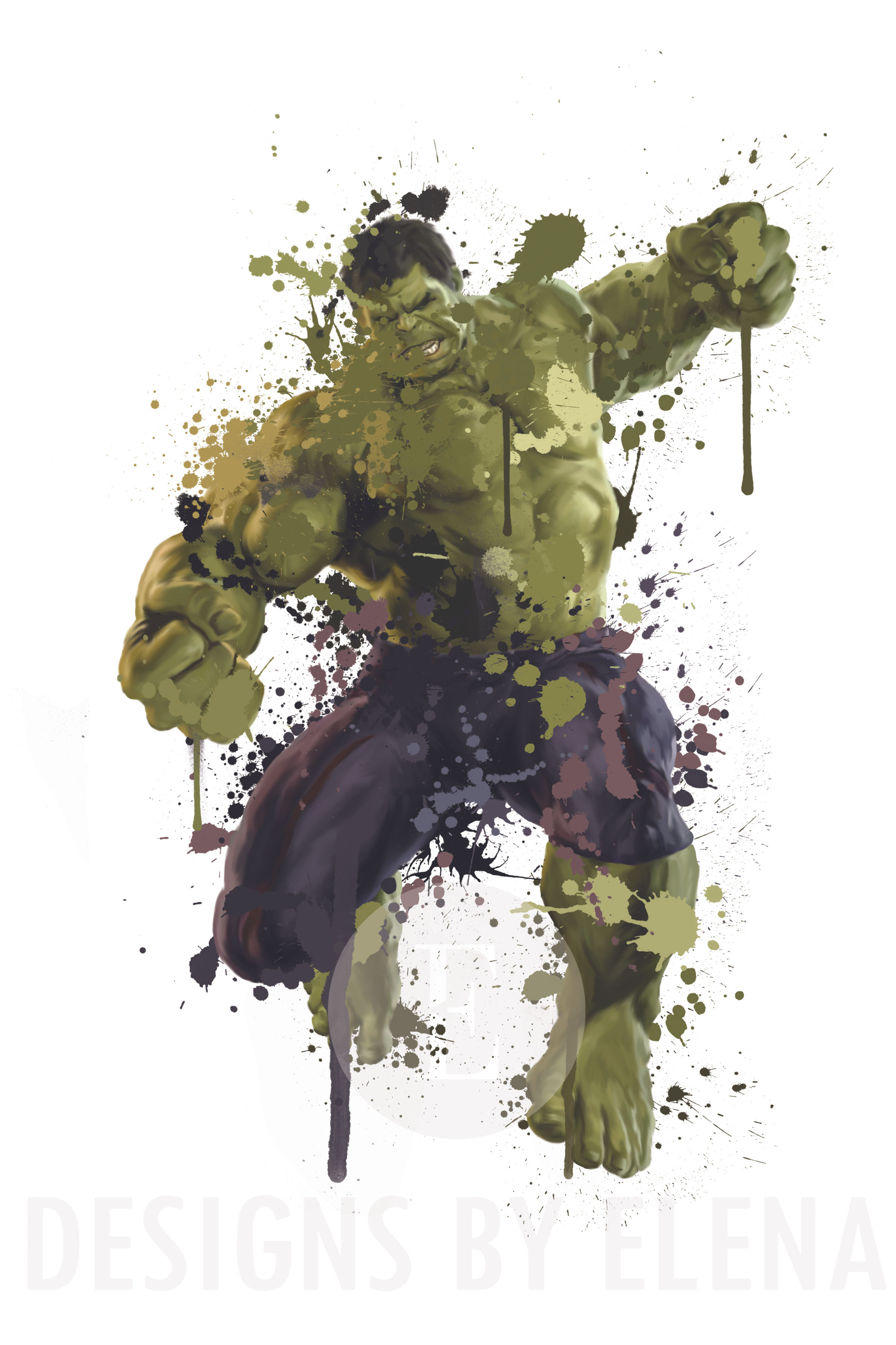 Hulk Watercolour Print