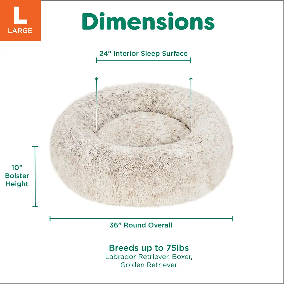 Thumbnail: Calming Cuddler Long Fur Donut Dog Bed