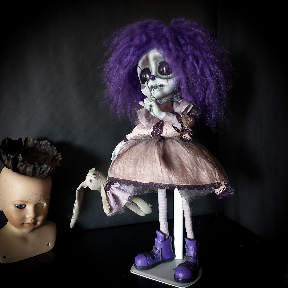 Thumbnail: OOAK Creepy Cute Clown Art Doll Secrets and Lies