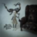 Thumbnail: creepy cute ooak art doll handsculpted and handmade sofa with vintage cat teddy in a goth decor tim burton style