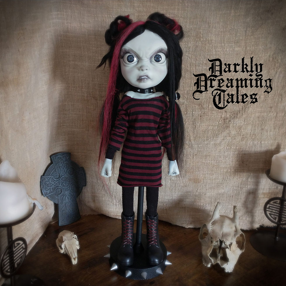 Thumbnail: Rage!  a punk goth original Art Doll